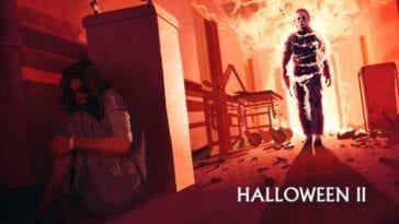 Mike Myers stalks Laurie Strode in a burning hospital