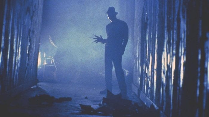 Freddy Krueger (Robert Englung) in the iconic "tina dream sequence" in A Nigtmare on Elm Street.