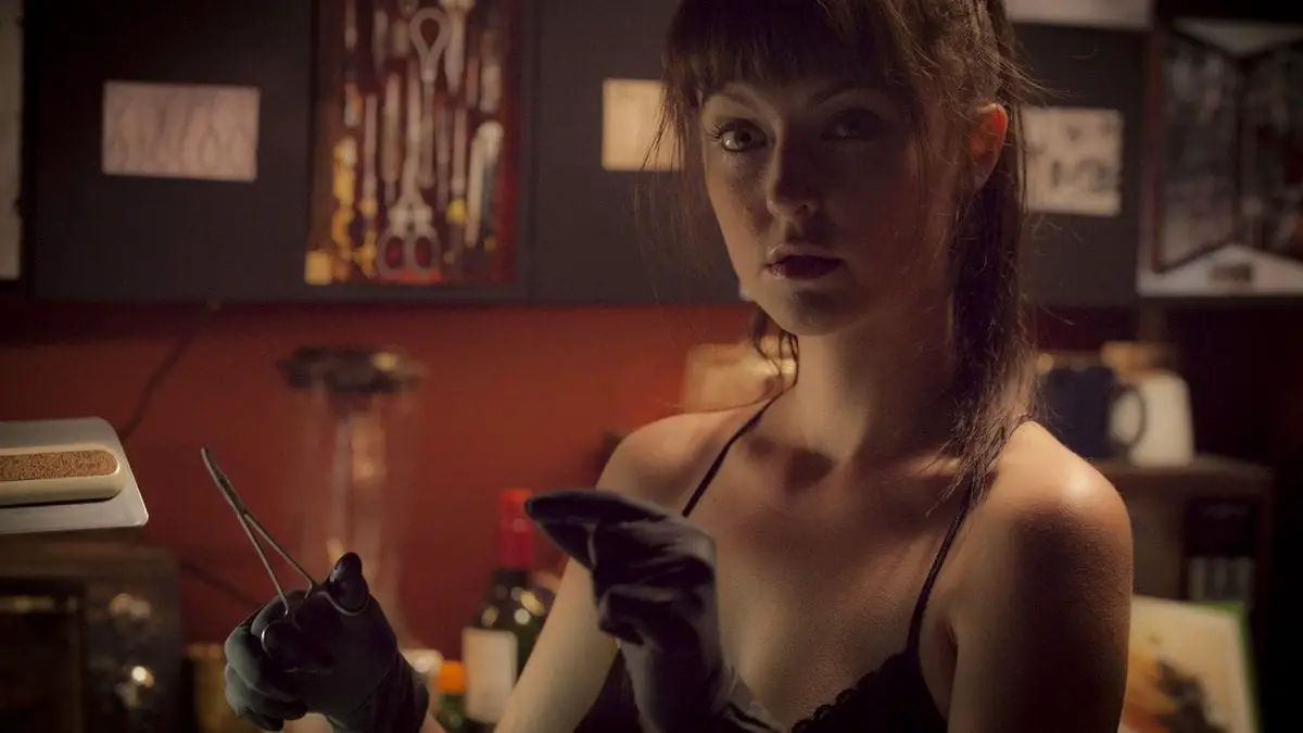 Mary (Katharine Isabelle) plays a promising young medical professional turned surgeon to the body modification underworld in American Mary (2012). 