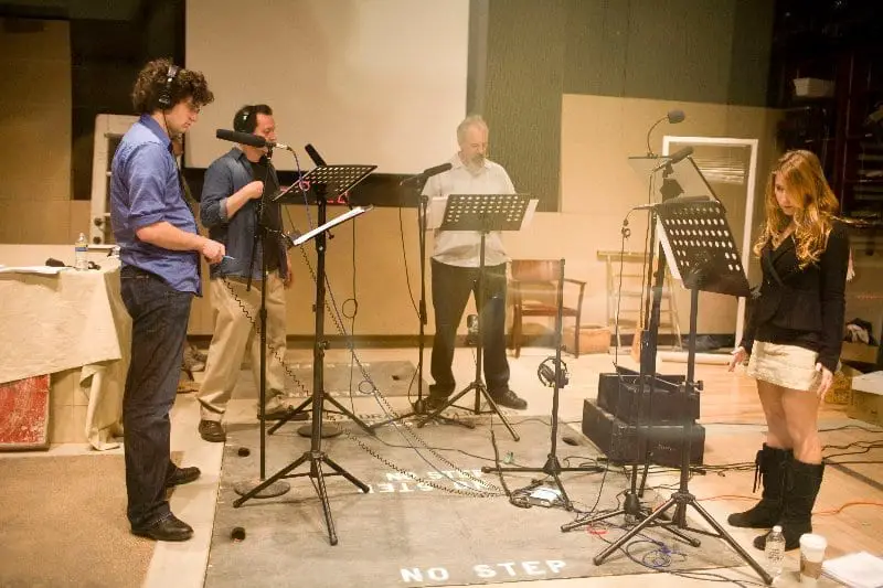 The Cast of We're Alive recording Season 1 in the studio