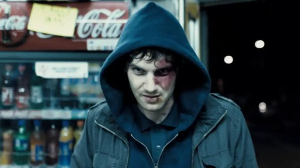 Jim Sturgess as the lonely and haunted Jamie in his hood in Heartless
