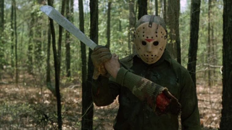 Jason Voorhees holding a severed arm
