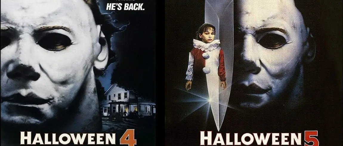 The posters of Halloween 4: The Return of Michael Myers and Halloween 5: The Revenge of Michael Myers