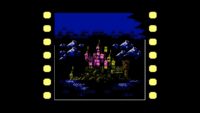 A film reel slows down to focus on a large gothic castle. Castlevania