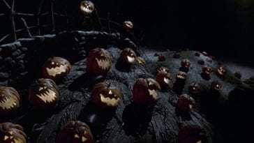 a hill covered in jack o lanterns from A Nightmare Before Christmas