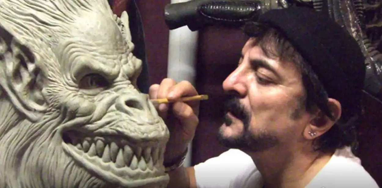 Tom Savini working on Creature Feature effects