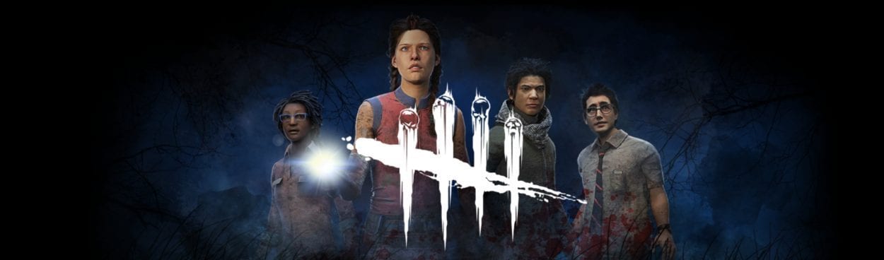 Dead by Daylight mobile home screen showing survivors Claudette, Meg, Jake and Dwight