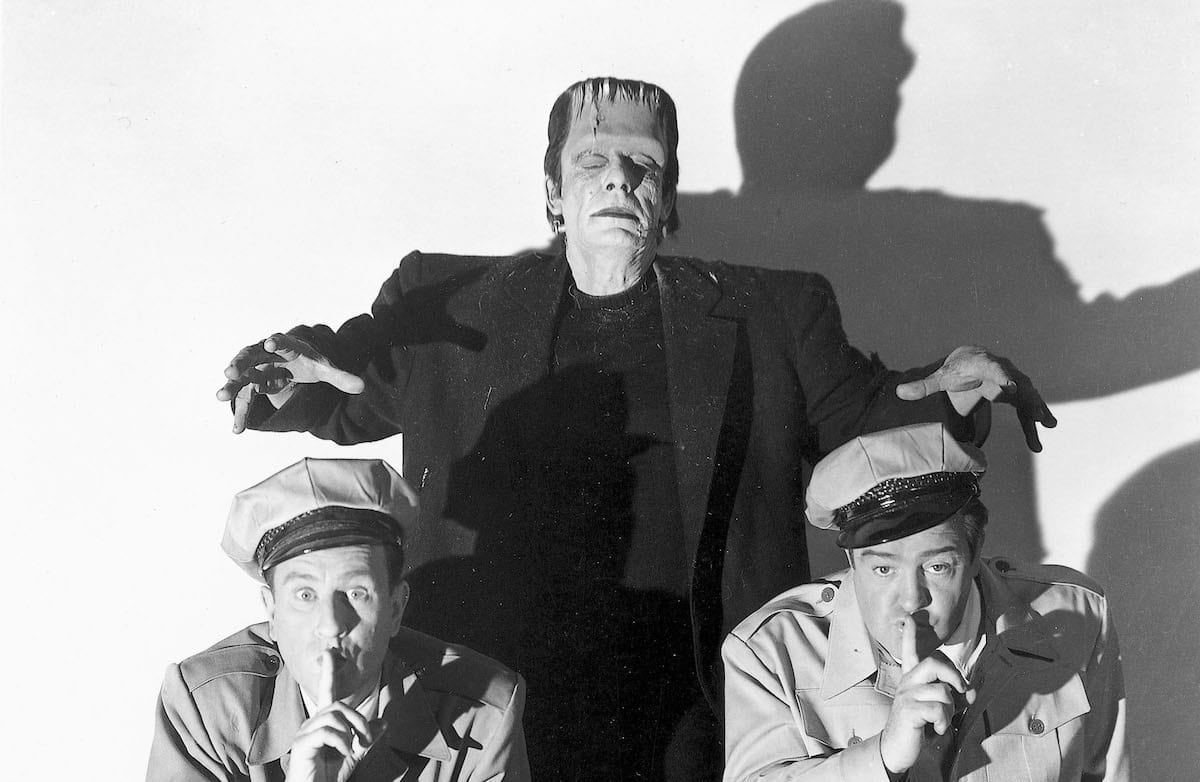 Frankenstein creeps up behind Abbot and Costello