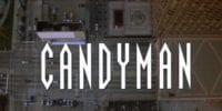 Candyman title screen, white text over an aerial shot of Chicago.