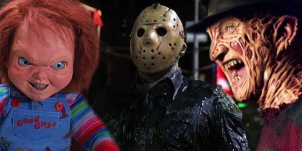 Chucky, Jason Vorhees and Freddy Kreuger in a side by photo