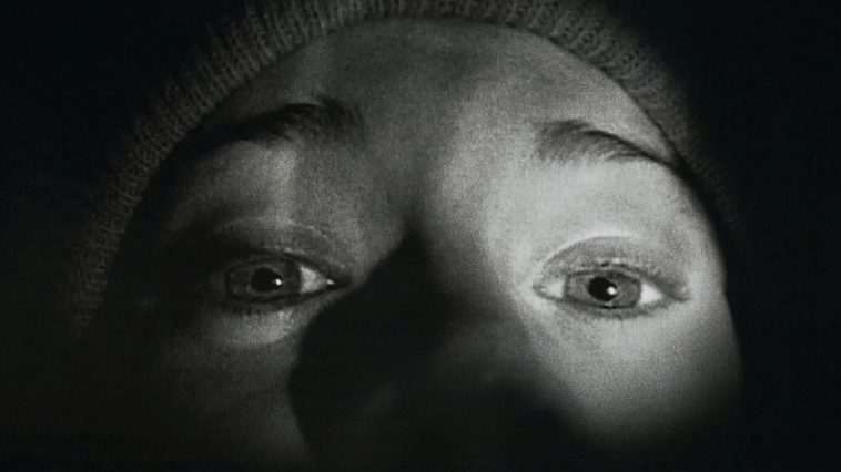 closeup in the dark in The Blair Witch Project