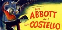 The poster for the film, "Abbott and Costello Meet Frankenstein" (1948).