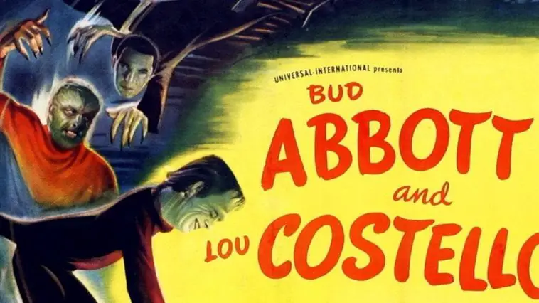 The poster for the film, "Abbott and Costello Meet Frankenstein" (1948).