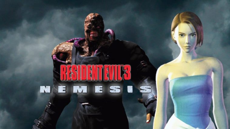 Resident Evil 3 Nemesis logo, Nemesis, and Jill Valentine