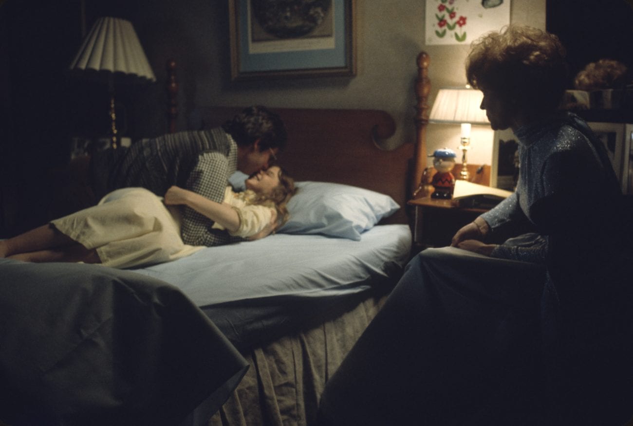 Behind the scenes of Regan on the bed during The Exorcist