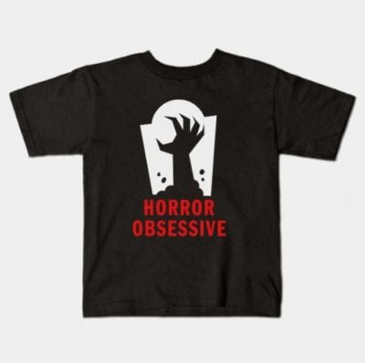 Kid-sized tee shirt with Horror Obsessive logo