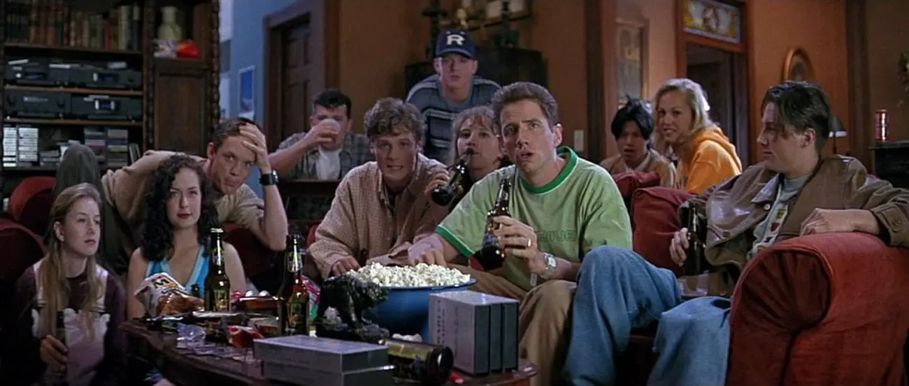 Randy and friends watch Halloween on a TV
