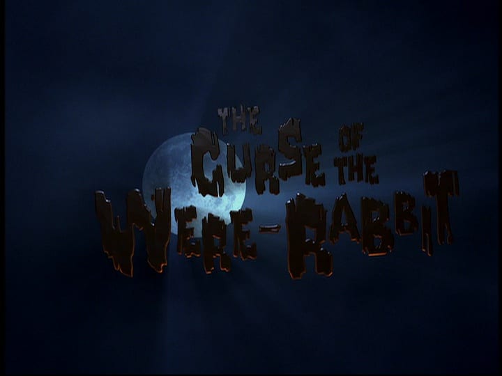 "The Curse of the Were-Rabbit" title card, in the film, "Wallace & Gromit: The Curse of the Were-Rabbit" (2005).