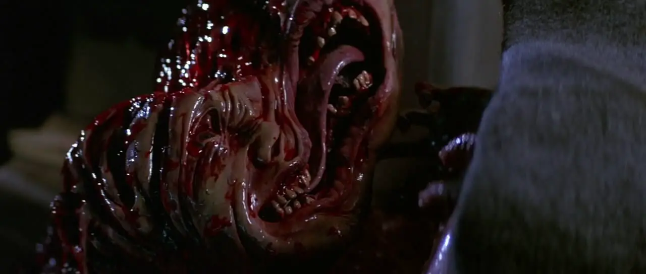 An anguished transformation of the creature in John Carpenter's The Thing.