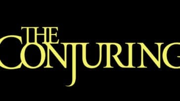 The Conjuring Universe Title. Yellow Letters and Black background