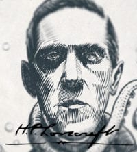 Ink sketch of H.P. Lovecraft