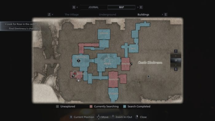 An overview of the map in Resident Evil Village