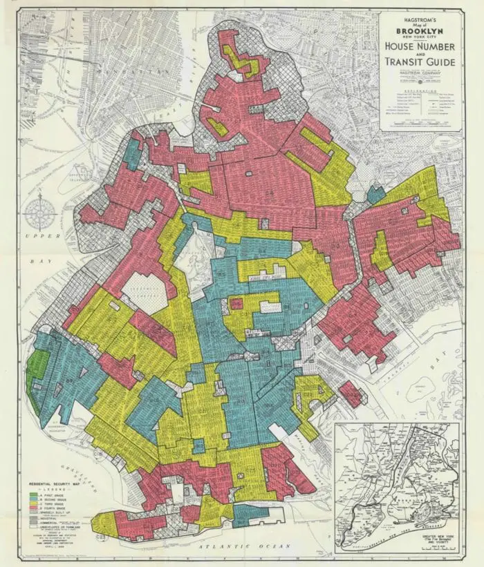 Map shows the area was mostly red on the outskirts, with 24 separate areas. There are 24 yellow areas, 17 blue areas and one green area on the South-West corner.