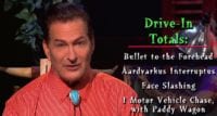 Joe Bob listing the Drive-In Totals for Maniac Cop