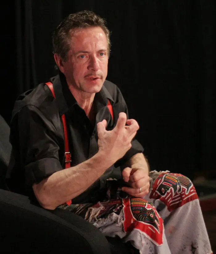 Author Clive Barker being interviewed
