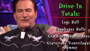Joe Bob reading the Drive-In Totals for Humanoids From the Deep