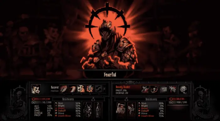 An example in gameplay of the Affliction system