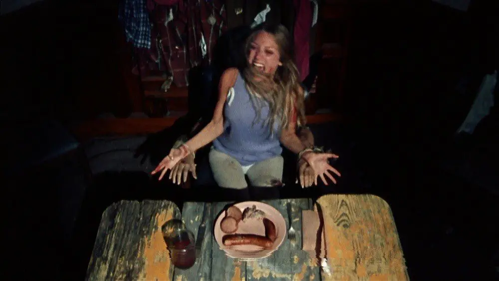 Marilyn Burns strapped to a table in the original Texas Chainsaw Massacre