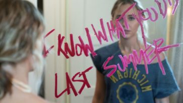 A clever take on the "I know what you did..." trope from the original movie