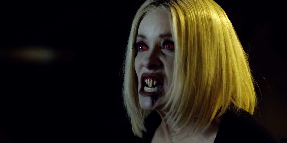 a blond woman with really messed up teeth in jakob's wife