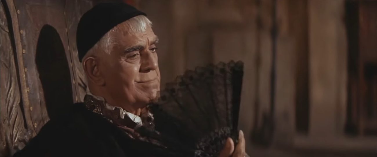 Boris Karloff fanning himself in The Raven