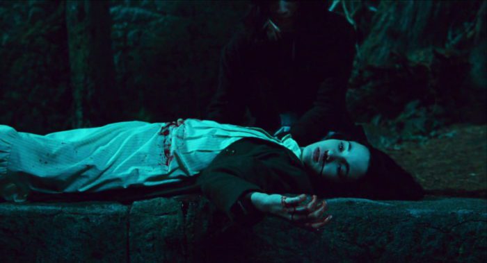 Ofelia dying in the labyrinth