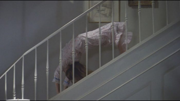 The spider walk on the stairs from the Director's Cut of the Exorcist