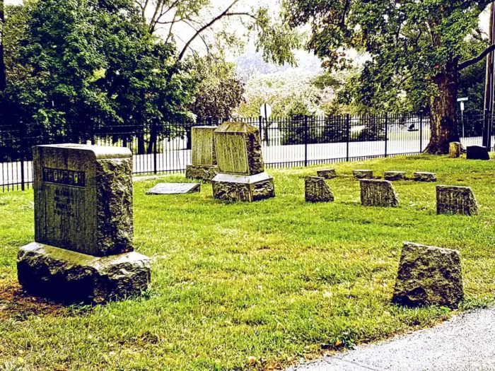 Tombstones in White Cemetery out in Barrington, Illinois
