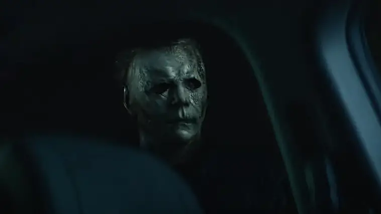 Michael Myers looking through a car window
