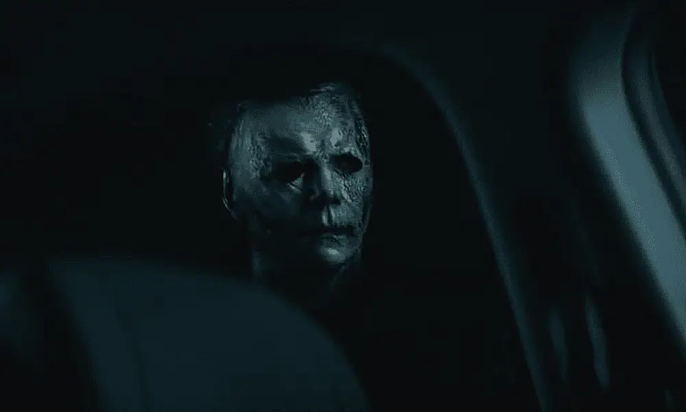 Michael Myers looking through a car window