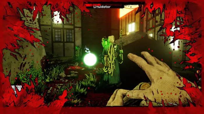 a tentacle faced soldier approaches the player, who is reloading a shotgun
