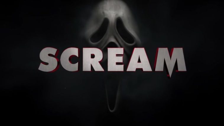 The Ghostface mask appears in the darkness behind the Scream title.