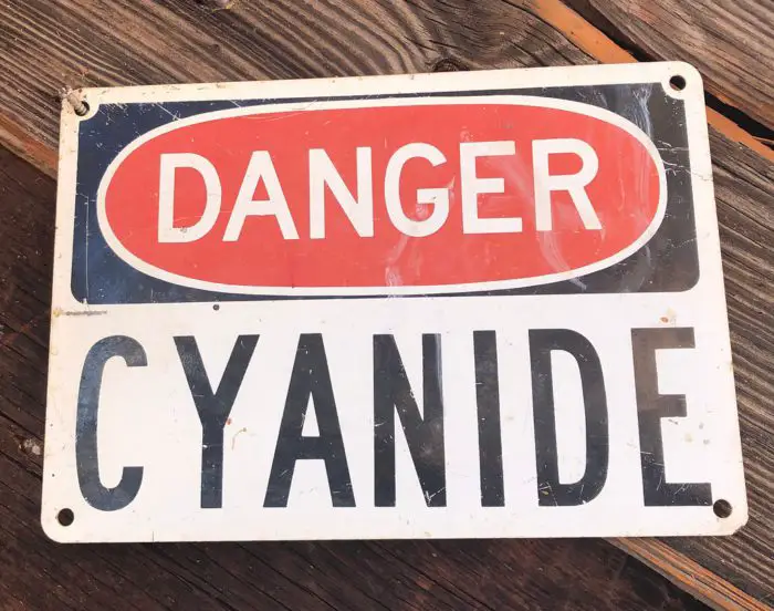 A sign that reads "Danger, Cyanide"