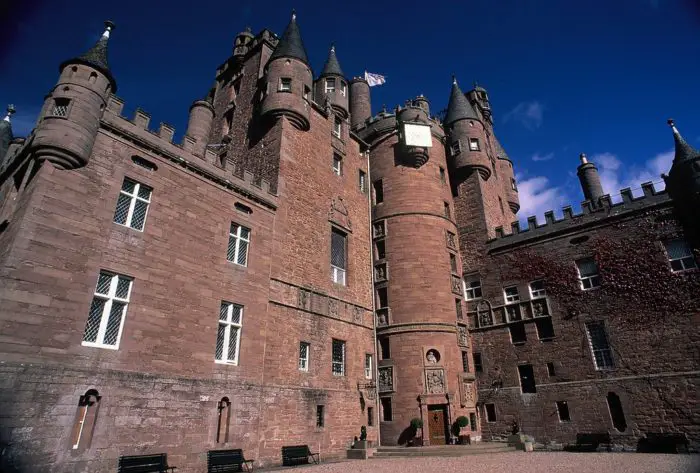 Photograph of Glamis Castle in Scotland.