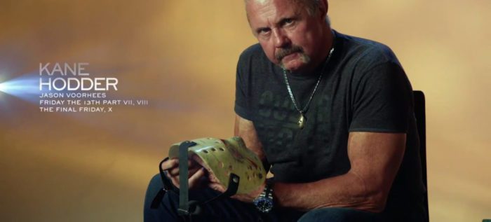 Kane Hodder, credited as “Jason Voorhees” for “Friday the 13th Part 7, 8, The Final Friday, and X,” gives an interview for the series, "Behind the Monsters."