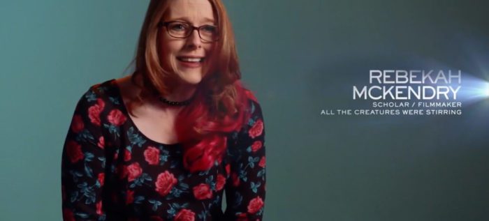 Rebekah McKendry, credited as “Scholar/Filmmaker” for “All the Creatures Were Stirring,” gives an interview for the series, "Behind the Monsters."
