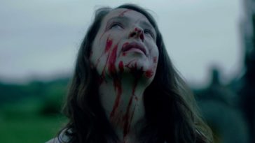 Cadi with blood on her face