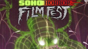 Soho Horror Film Fest banner featuring a glowing white-eyed, matrix -styled Cthulhu