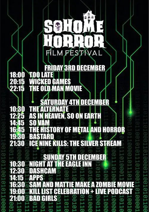 Soho Horror Fest Virtual 2021 Lineup