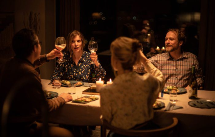 The Dutch and Danish families have dinner together in Speak No Evil